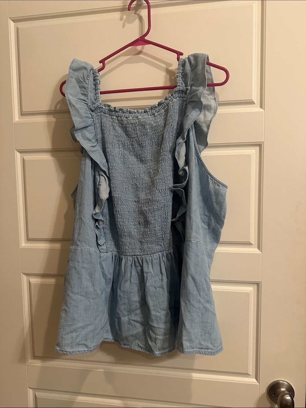 Old Navy Light Blue Smocked Tank Top